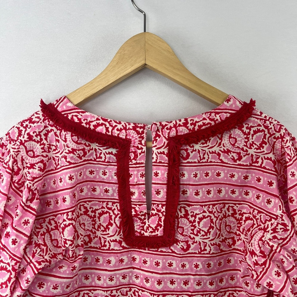 Tuckernuck Dress Pink City Prints Candy Daisy Rah Rah Mini Fringe Block Print M - Picture 7 of 16